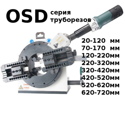 Труборез серии OSD для отрезки и снятия фаски OSD-170 для стальных труб Ø35-170мм, стенкой ≤30мм. 